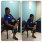 A woman performs seated piriformis stretches.